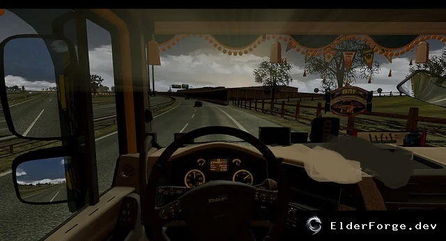 Обложка мода: DAF XF 105.460 v2.0 – реалистичный интерьер для Euro Truck Simulator 2