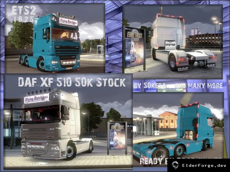 Обложка мода: DAF XF 510 – Три шасси, колёса и тюнинг для Euro Truck Simulator 2
