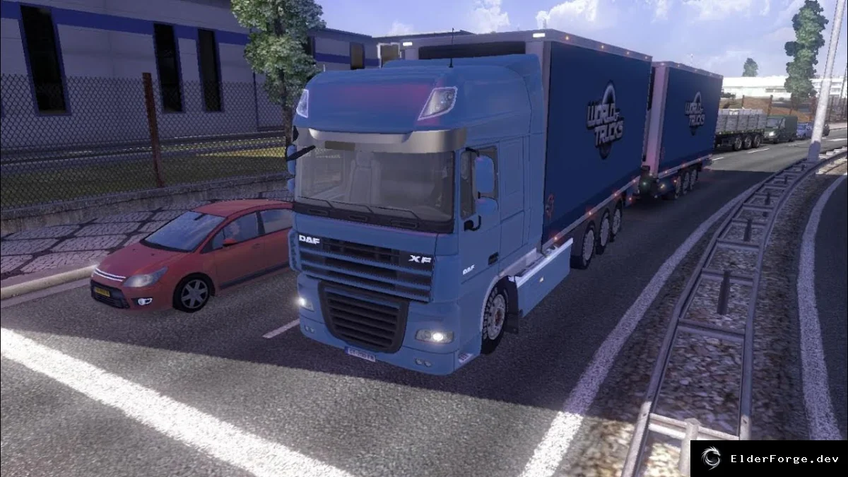 Обложка мода: DAF XF BDF Tandem – тандемный грузовик с прицепом для Euro Truck Simulator 2
