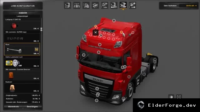 Обложка мода: DAF XF E6 – полный мега‑тюнинг для Euro Truck Simulator 2 (v1.67)