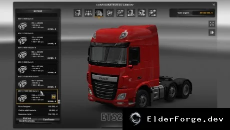 Обложка мода: DAF XF EURO 6 – новые двигатели для Euro Truck Simulator 2