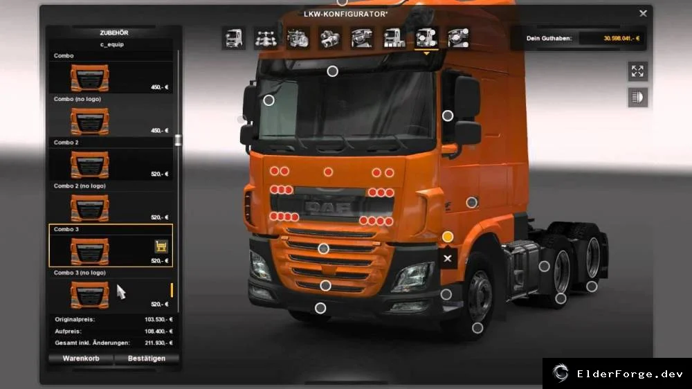 Обложка мода: DAF XF Euro 6 v1.22 – новые пластины, краски и детали для ETS2