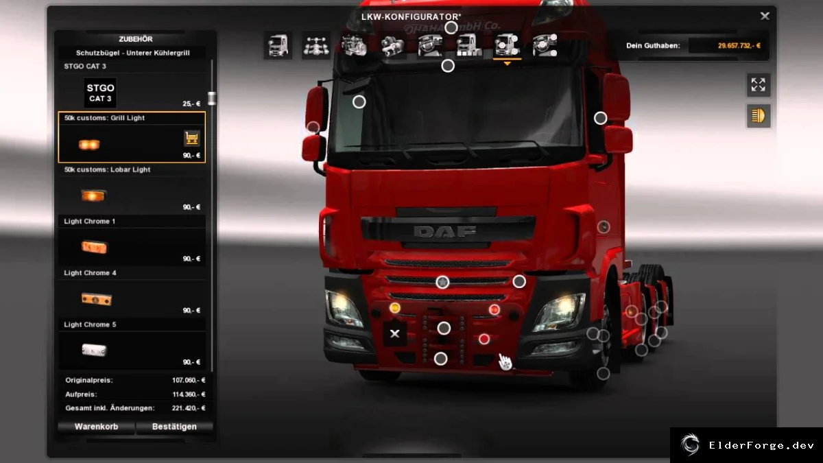 Обложка мода: DAF XF Euro6 Chassis Addon – новые оси, двигатель 710 л.с. и скины для ETS2