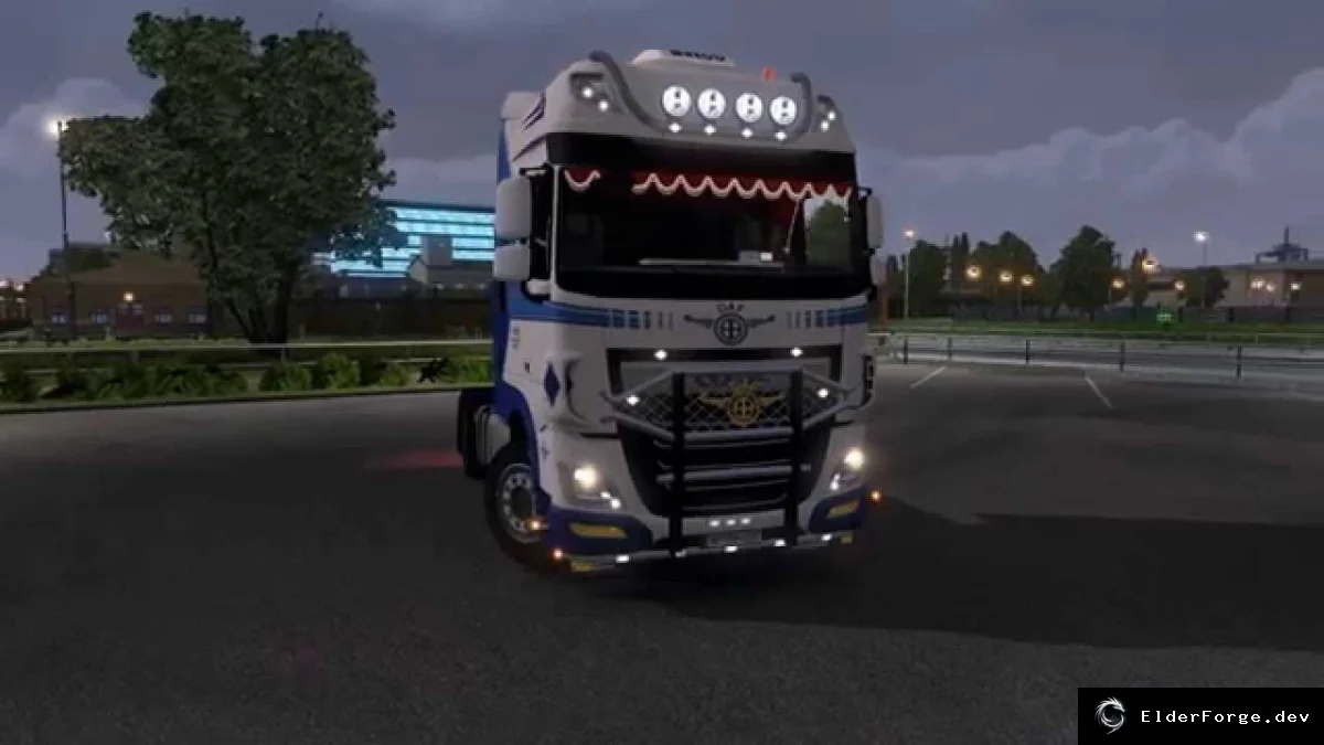 Обложка мода: DAF XF Euro6 Tuning Mod для Euro Truck Simulator 2 – улучшенный звук и внешний вид