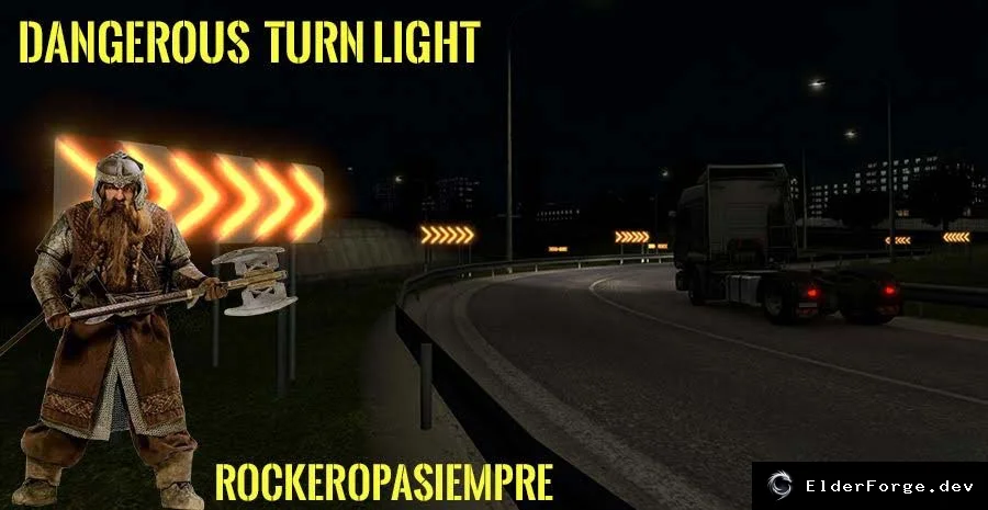 Обложка мода: Dangerous Turn Lights for Euro Truck Simulator 2 – обновлённый мод для версии 1.31