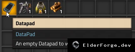 Обложка мода: DataPad – интерактивные записи в Factorio: пустой и заполненный блокнот