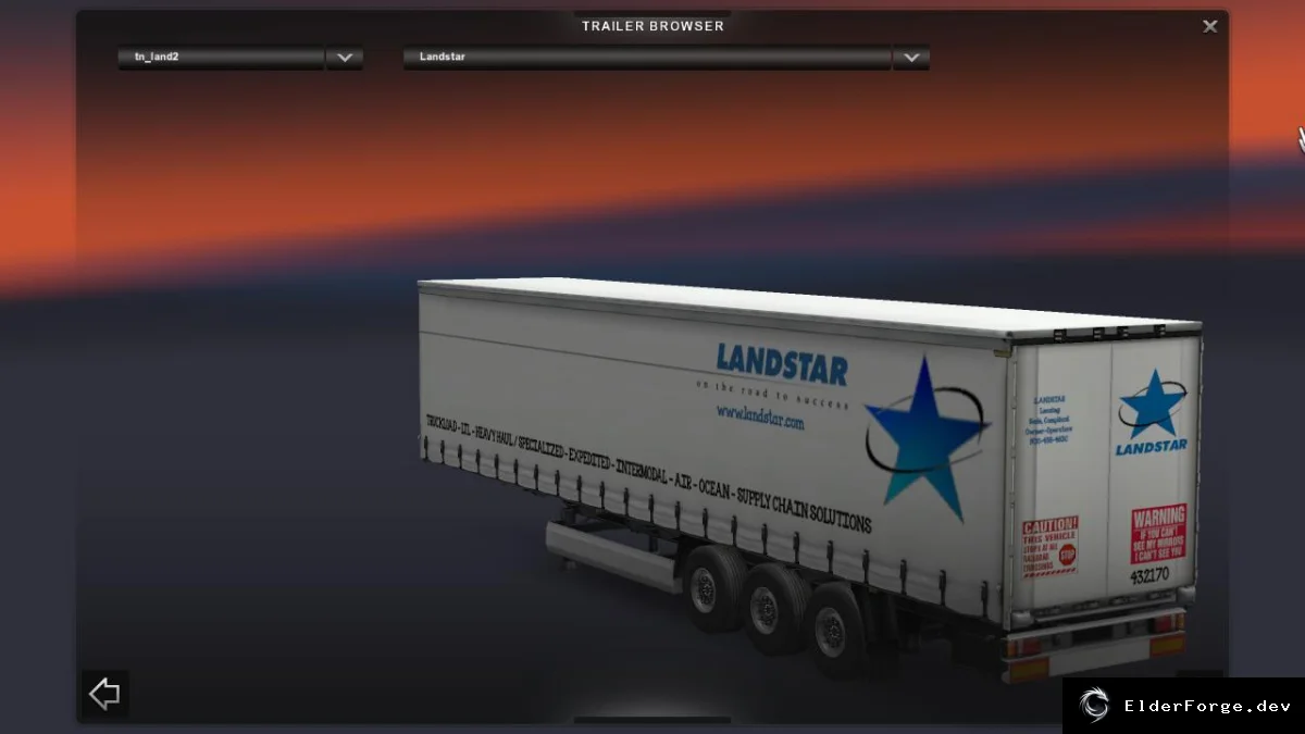 Обложка мода: DC‑LANDSTAR Trailer – автономный прицеп с американским скином для Euro Truck Simulator 2
