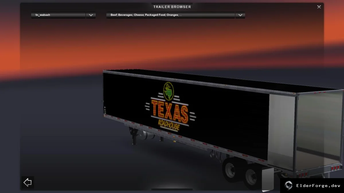 Обложка мода: DC‑Texas Roadhouse – американский трейлер для Euro Truck Simulator 2