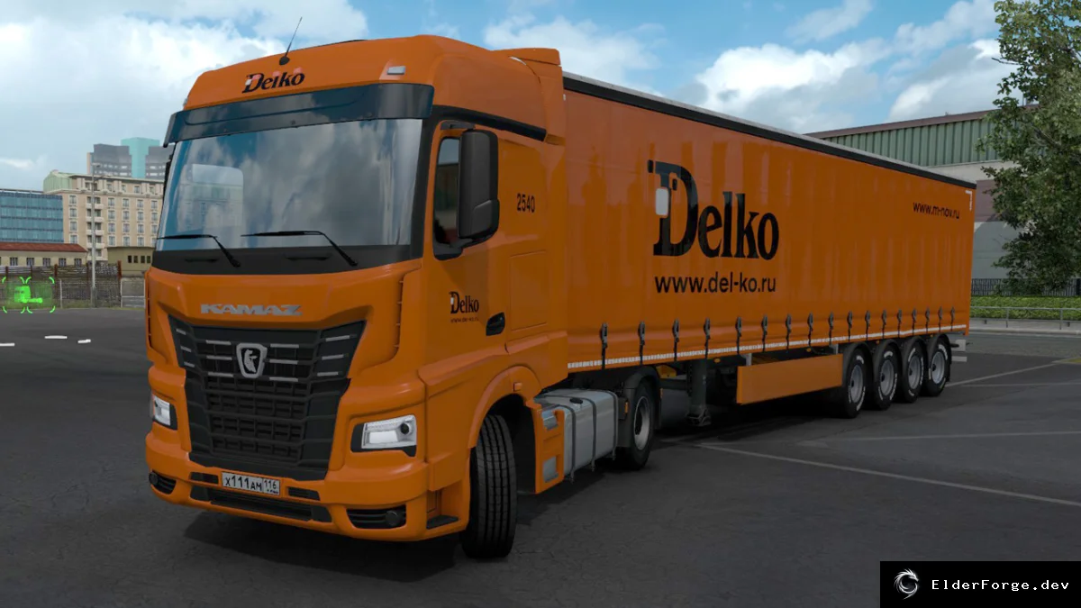 Обложка мода: Delco Transport Company Combo Skins – Kamaz 54901 и прицеп SCS для ETS2