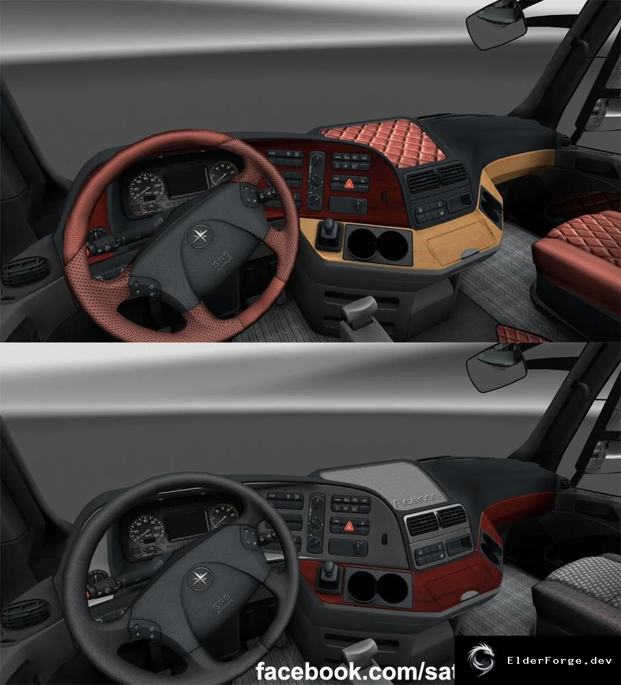 Обложка мода: Деревянная приборная панель для Mercedes MP III – мод для ETS2