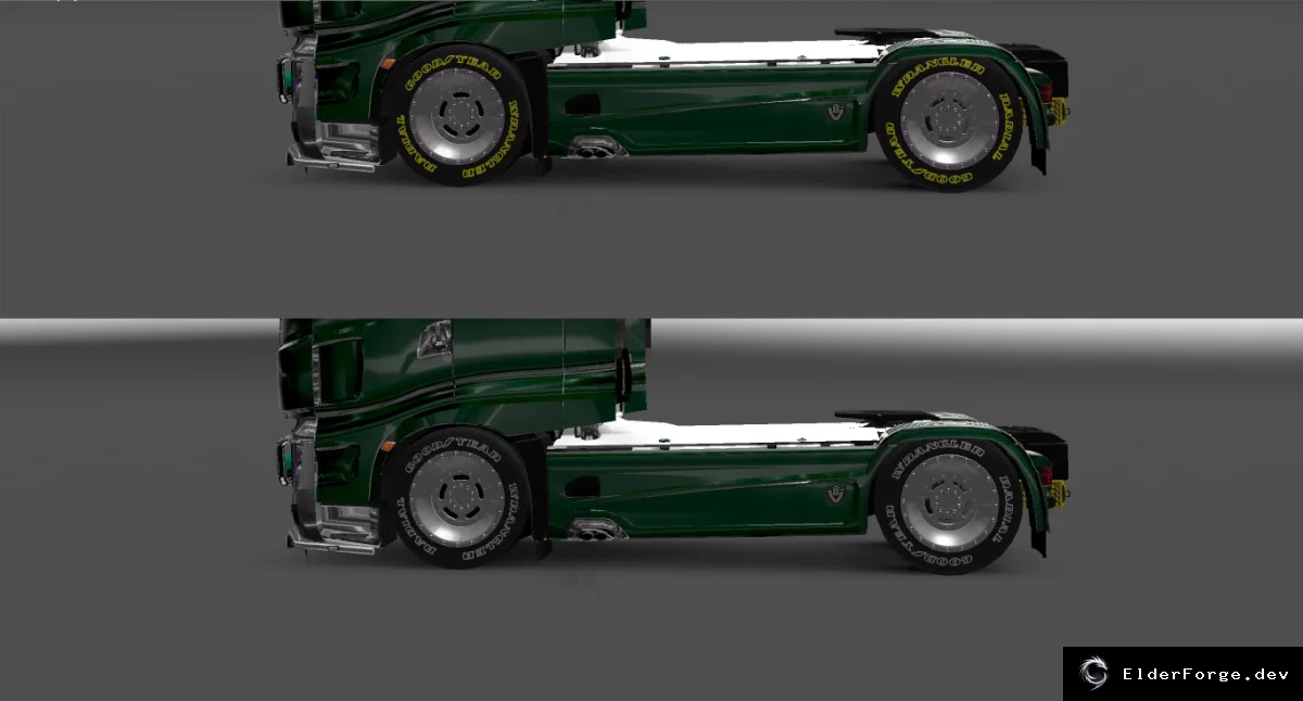 Обложка мода: Диски Thompson с покрышками Goodyear для ETS2 – совместимость с Scania, DAF, Mercedes