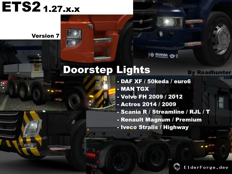 Обложка мода: Doorstep Lights v7 – дополнительные огни подножек для Euro Truck Simulator 2