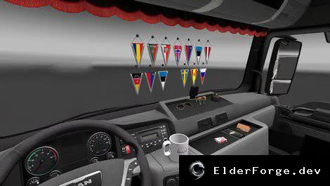 Обложка мода: Дополнения к DLC Accessories Cabin для Euro Truck Simulator 2 – новые аксессуары и слоты