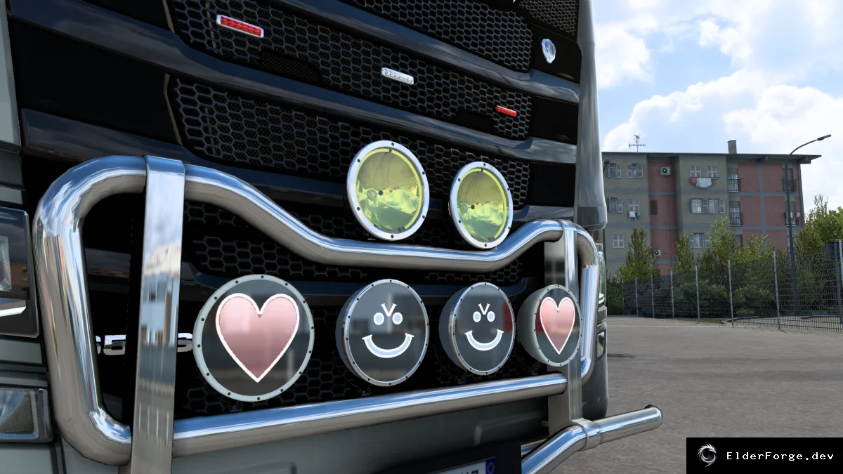 Обложка мода: Дополнительная светотехника для грузовиков в Euro Truck Simulator 2 (ETS2)