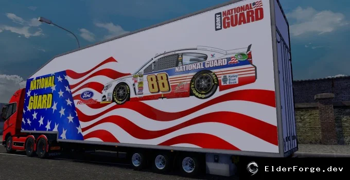 Обложка мода: DoubleDecker NASCAR Trailer – двухэтажный прицеп для Euro Truck Simulator 2