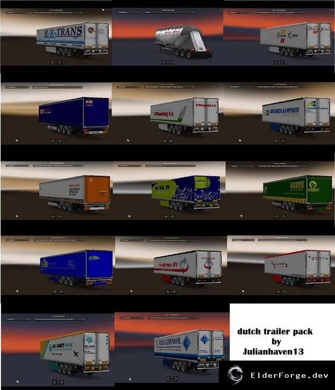 Обложка мода: Dutch Trailers Pack – 14 голландских прицепов для Euro Truck Simulator 2