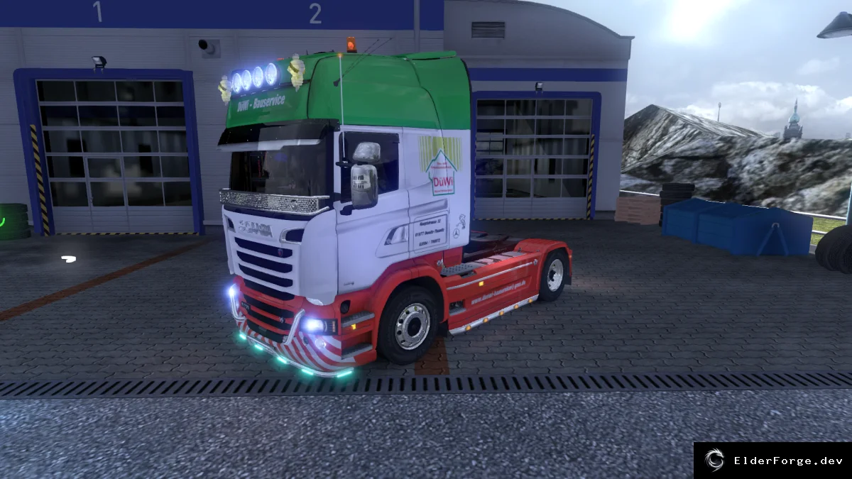 Обложка мода: DUWI BAUSERVICE COMBO V1.0 – Скин немецкой компании для Scania Streamline и Krone Profi Liner