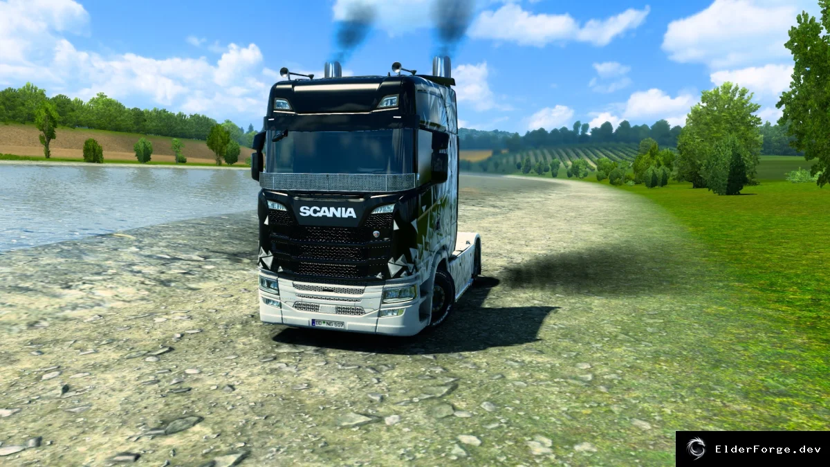 Обложка мода: Дым из выхлопа для Scania в Euro Truck Simulator 2 (ETS2 1.42)