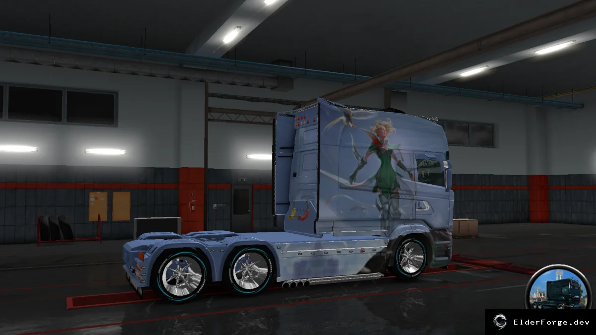 Обложка мода: Эльфийка v2: новый скин для Scania RS Longline в Euro Truck Simulator 2