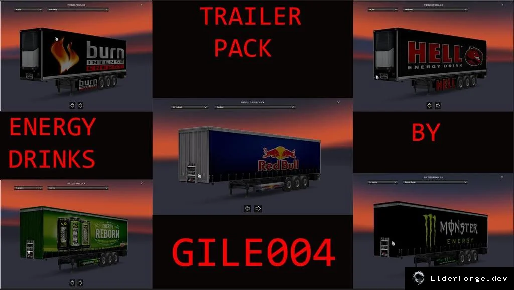 Обложка мода: Energy Drinks — пакет автономных прицепов для Euro Truck Simulator 2