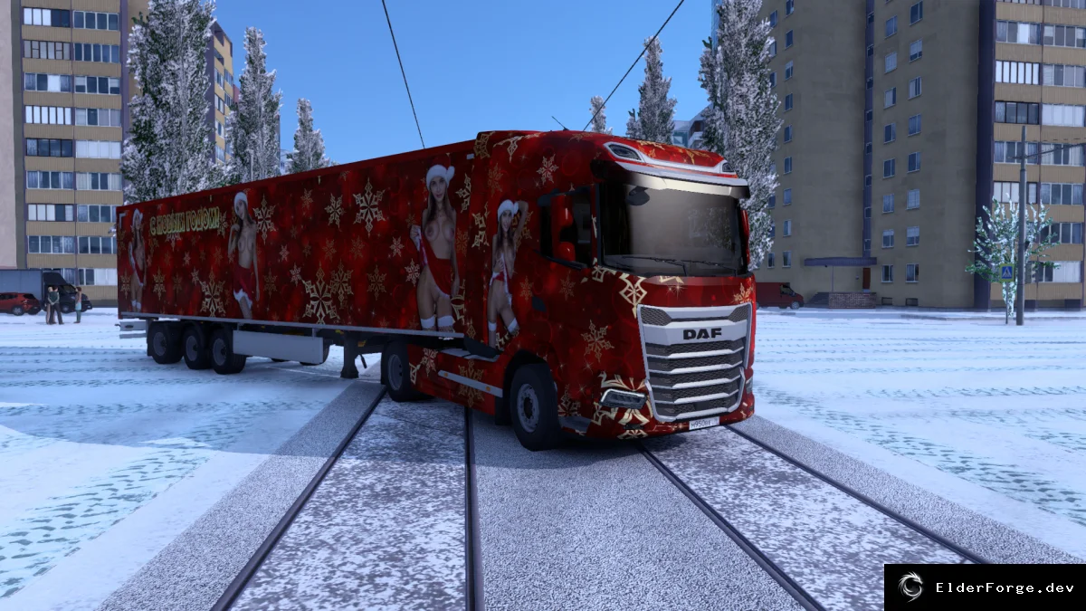 Обложка мода: Эротический скин для трейлера и DAF 2021 – мод для Euro Truck Simulator 2