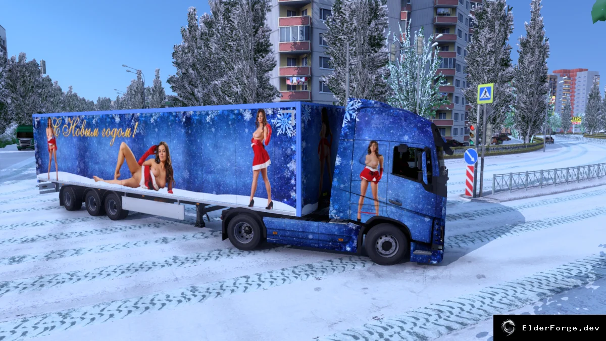 Обложка мода: Эротический скин для трейлера и Volvo FH в Euro Truck Simulator 2