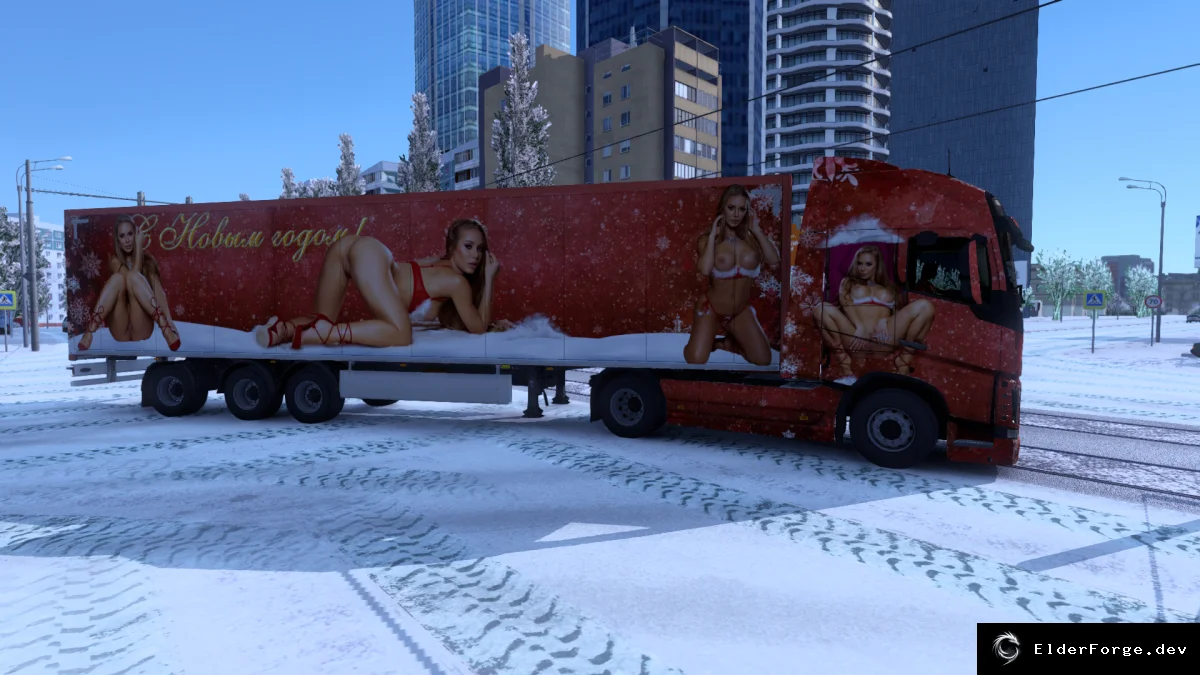 Обложка мода: Эротический скин Nicole Aniston для трейлеров и Volvo FH в Euro Truck Simulator 2