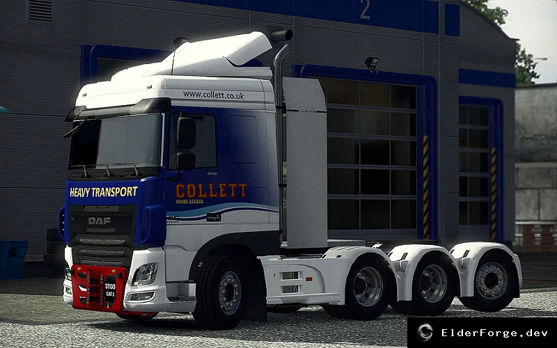 Обложка мода: ETS2: Аддон тяжёлых грузов для DAF XF E6 (ohaha) v1.7 – новые оси, баки и скин