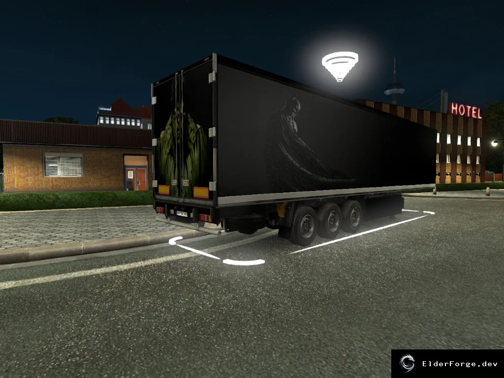 Обложка мода: ETS2 – Черный прицеп Batman &amp; Hulk: стильный темный трейлер для Euro Truck Simulator 2