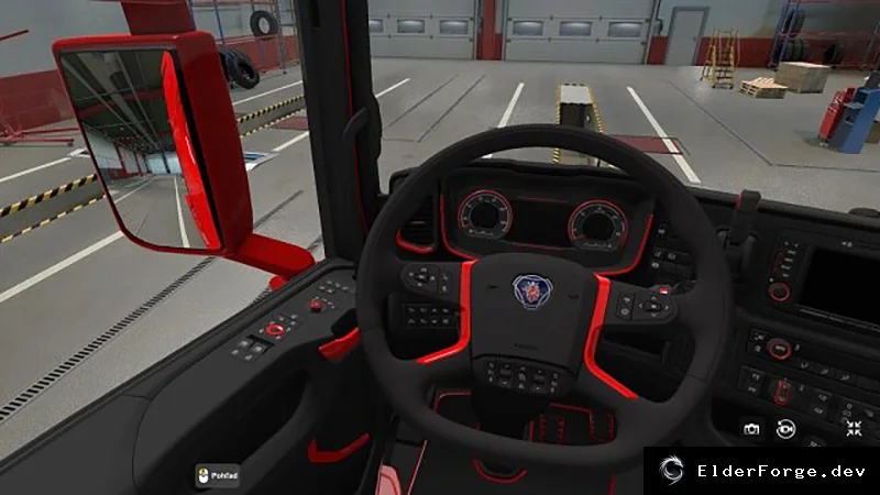 Обложка мода: ETS2: Цветные вставки интерьера для Scania 2016 – синхрон с покраской