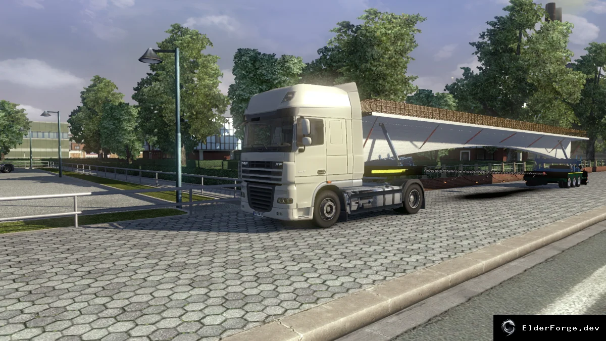 Обложка мода: ETS2: Два тяжёлых нестандартных прицепа – Трансформатор Siemens и Конструкция моста