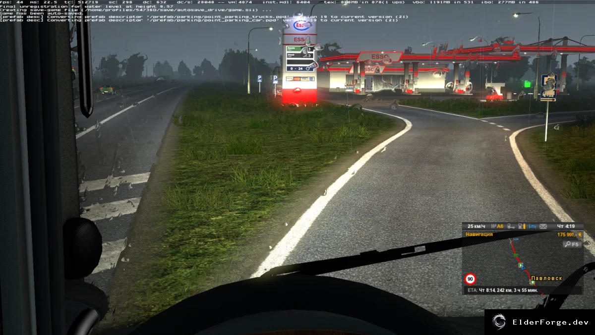 Обложка мода: ETS2 Gas Prices Fix – исправление сбоев АЗС на границе SR, MHAPro и TSM (1.27)