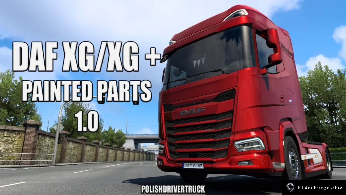 Обложка мода: ETS2: Красящие аксессуары для DAF XG/XG+ – настройка цветов