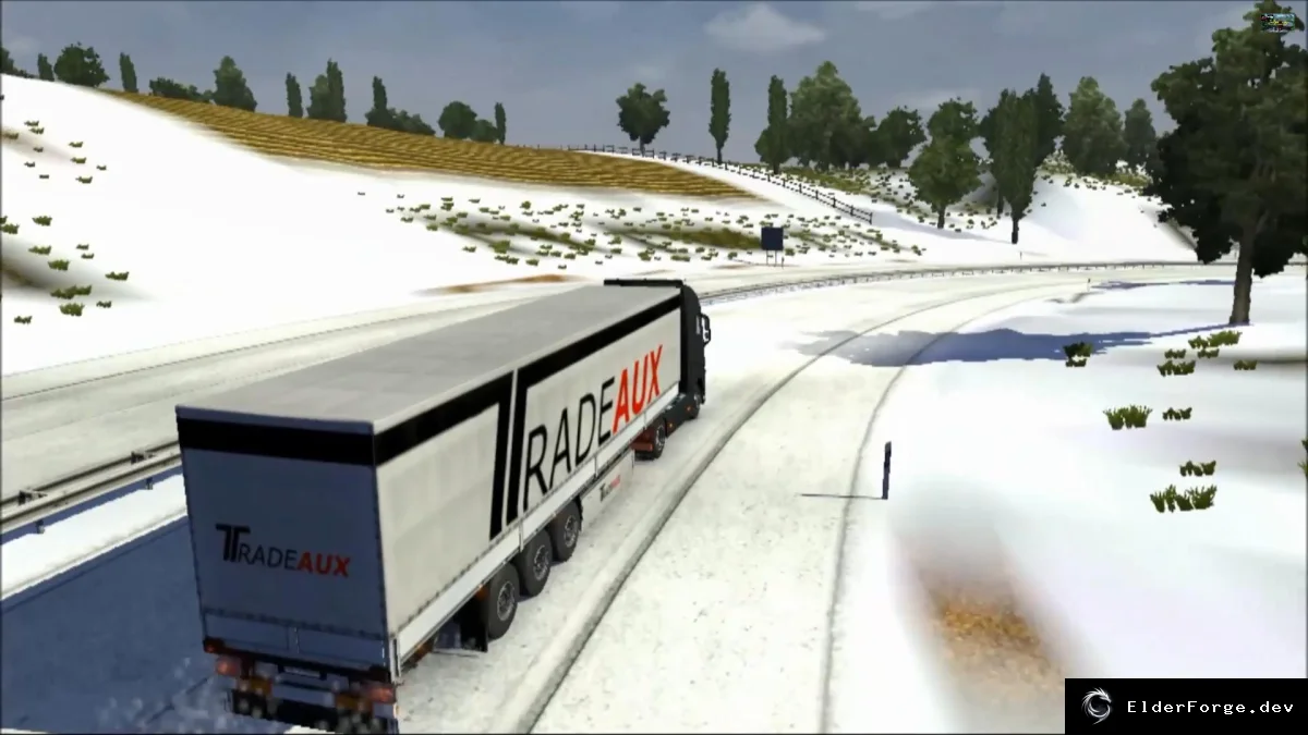 Обложка мода: ETS2 «Первый снег 2014» – зимний эффект на дорогах Европы