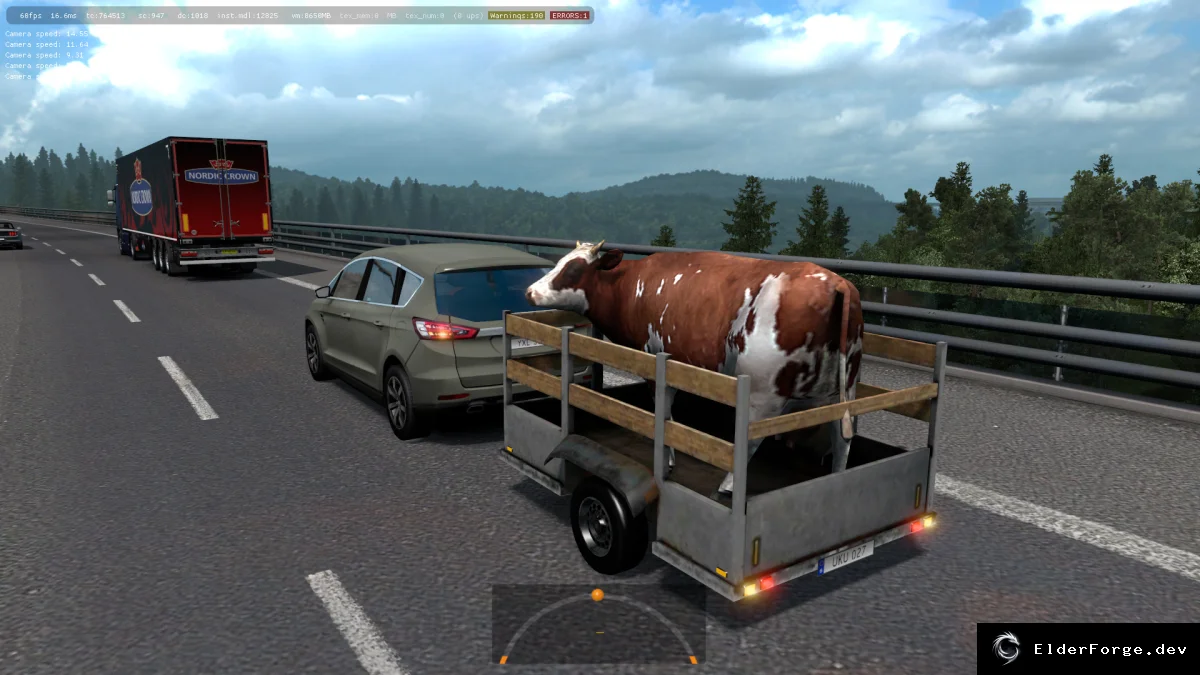 Обложка мода: ETS2: Прицепы с анимированными коровами и лошадями – живой трафик v2.0