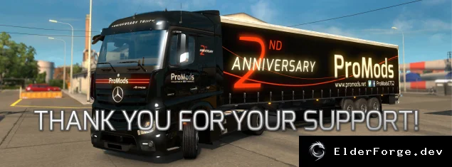 Обложка мода: ETS2: Скин Mercedes New Actros от ProMods + фирменные прицепы – 2‑й юбилей