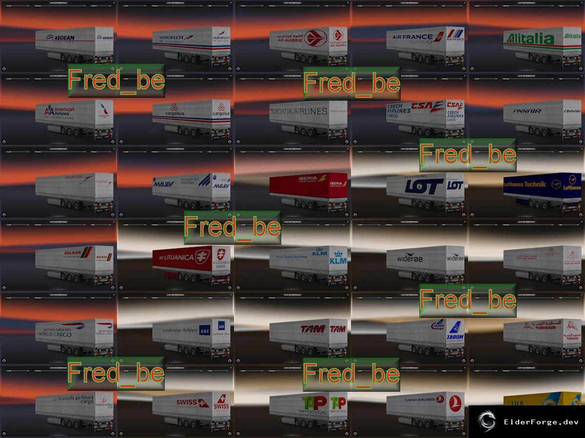 Обложка мода: ETS2 Trailer Pack Universal Airlines – новые автономные прицепы
