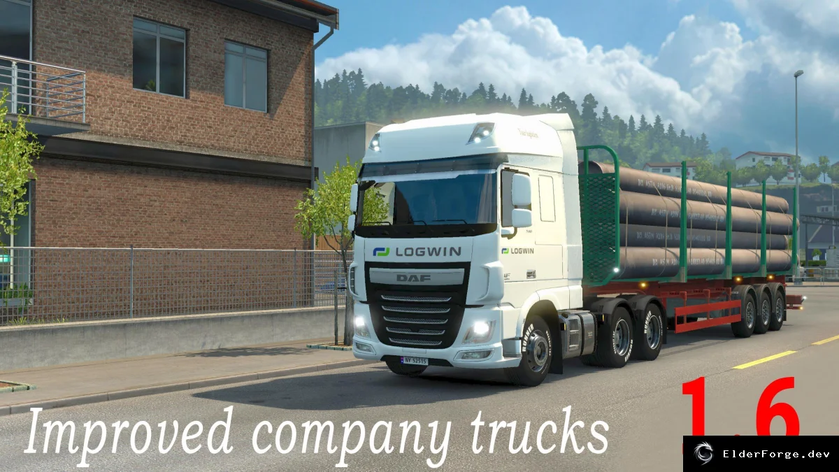 Обложка мода: ETS2 – Улучшенные грузовики компаний 1.6.1: 1200 моделей, новые цвета и реальная экономика