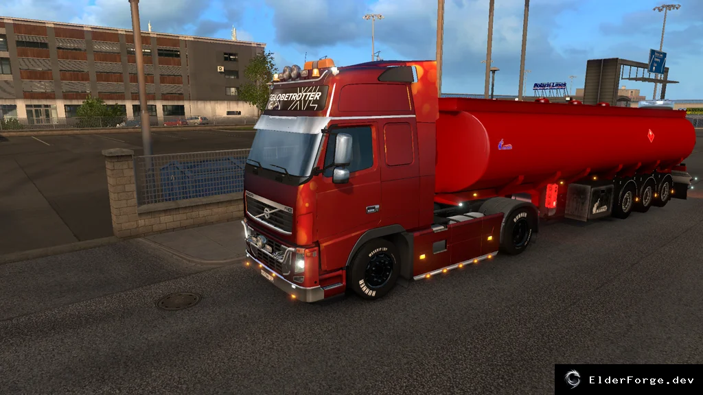 Обложка мода: Euro Truck Simulator 2: 2 автономные цистерны HD Mammut 3‑осные – белый и красный