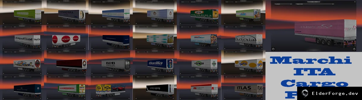 Обложка мода: Euro Truck Simulator 2 – 205 итальянских прицепов "MARCHI" v2.1