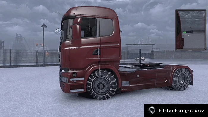 Обложка мода: Euro Truck Simulator 2 – 3D цепи для зимних дорог