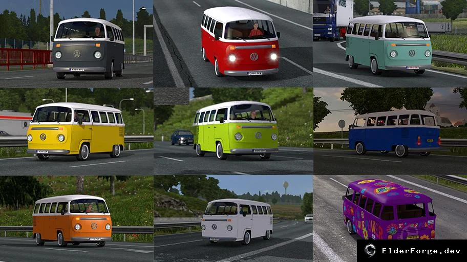 Обложка мода: Euro Truck Simulator 2 – AI Traffic VW T2 v1.2 (обновление до 1.21)