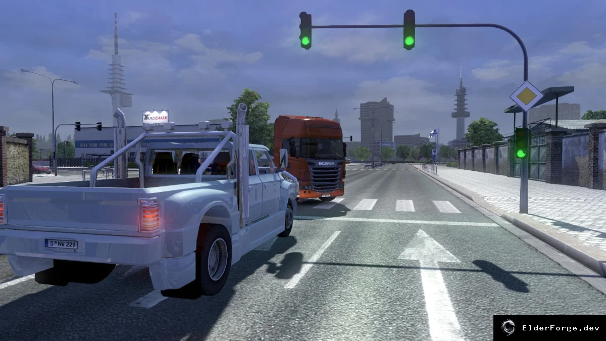 Обложка мода: Euro Truck Simulator 2 – Auto Compensator в дорожном трафике (Saints Row 3)