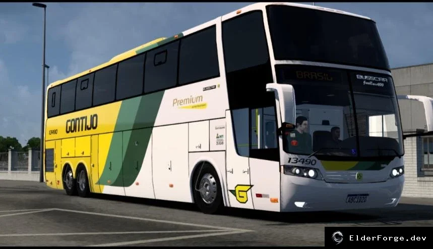 Обложка мода: Euro Truck Simulator 2 – Автобус Busscar Jumbus 400P 6x2 (версия 1.45)