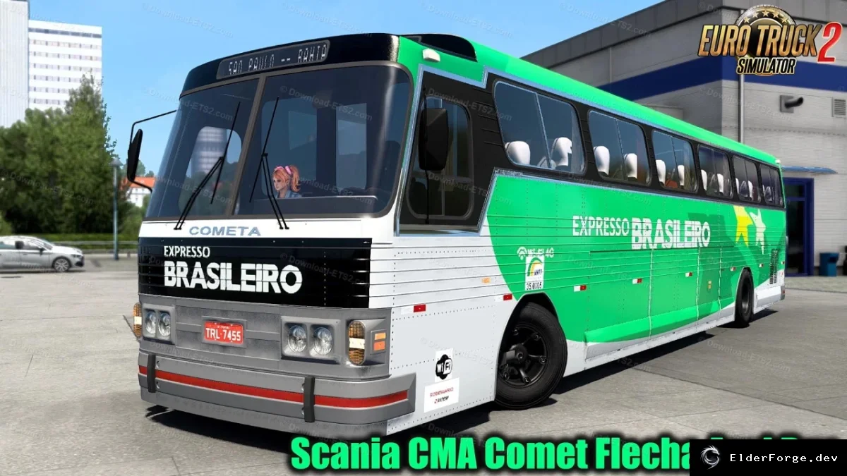 Обложка мода: Euro Truck Simulator 2 – Автобус CMA Flecha Azul для версии 1.43.x