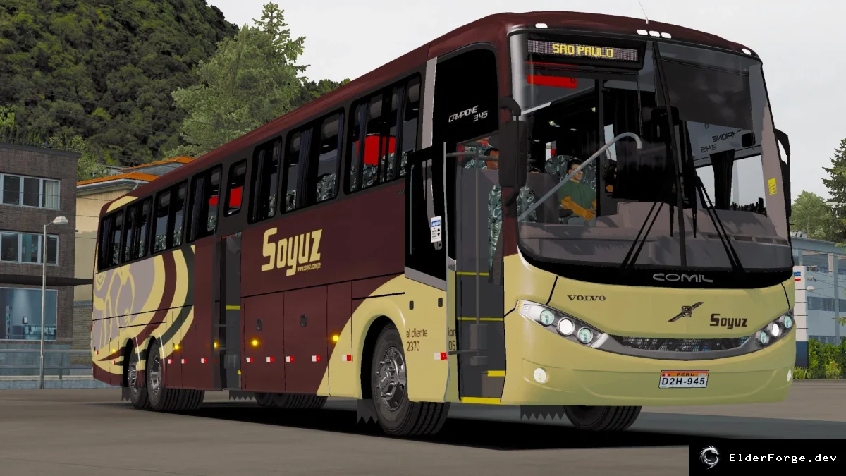 Обложка мода: Euro Truck Simulator 2 – Автобус Comil 3.45L Volvo 6x2 (мод для версии 1.39‑1.41)