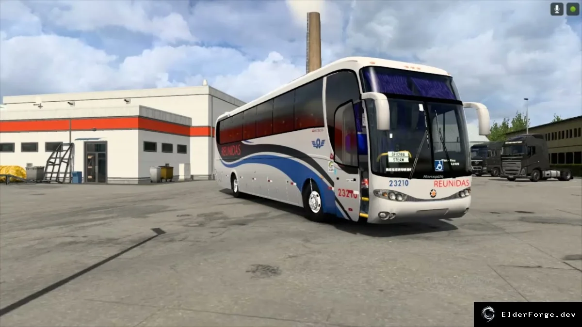 Обложка мода: Euro Truck Simulator 2 – автобус Marcopolo G6 1200 6x2 с 8 скинами (v1.1)
