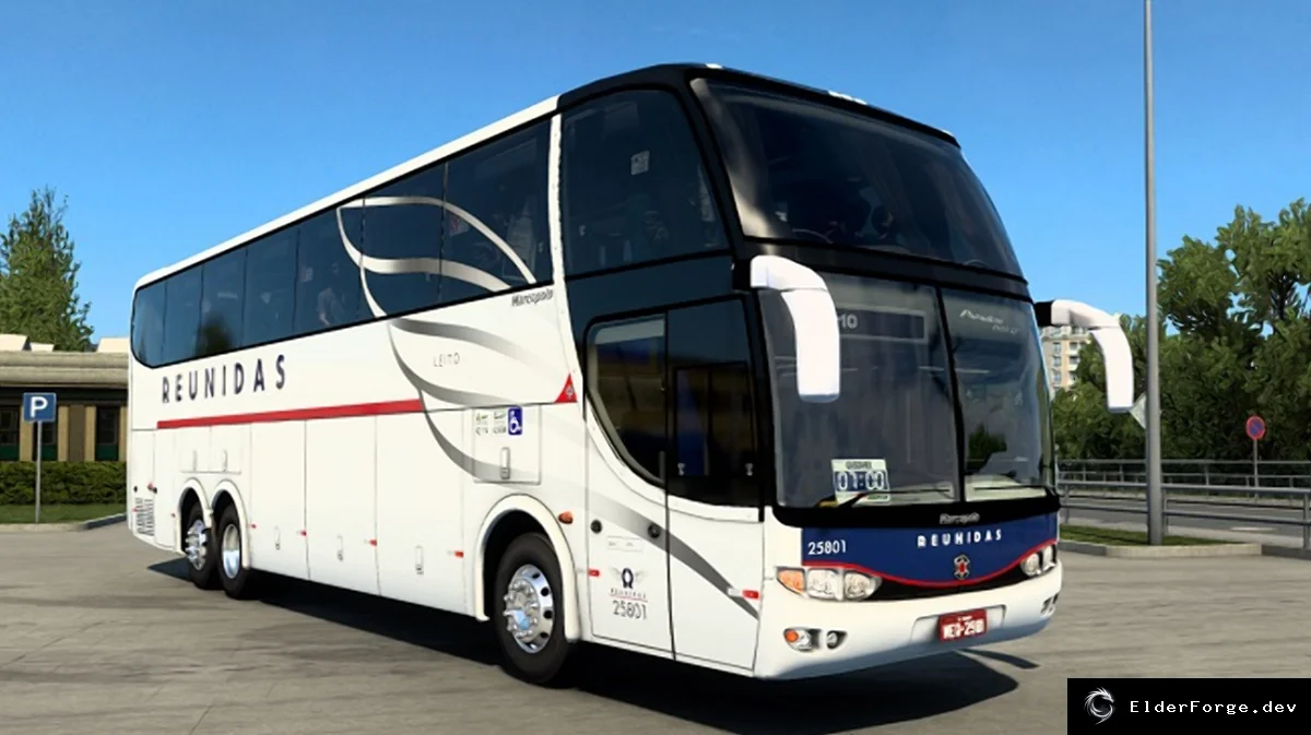 Обложка мода: Euro Truck Simulator 2 – автобус Marcopolo G6 1550 LD MB (версия 1.47)