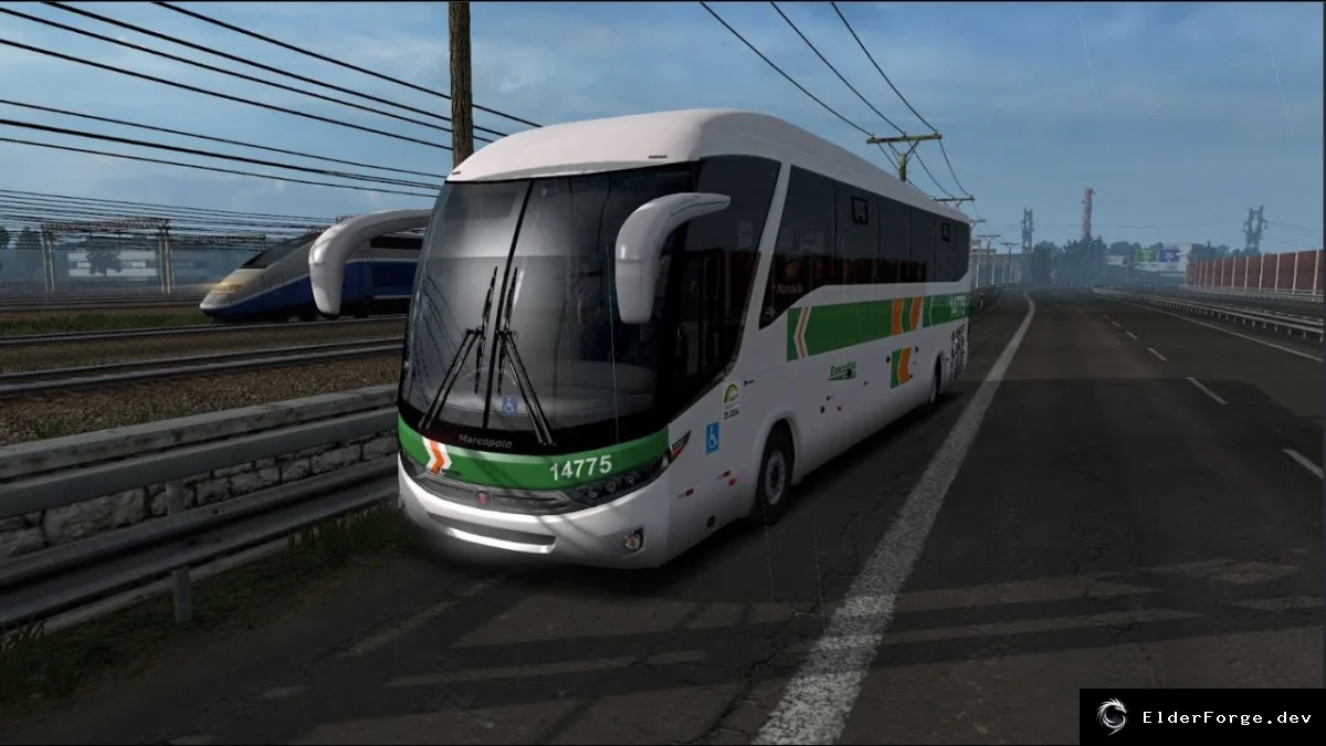 Обложка мода: Euro Truck Simulator 2 — автобус Marcopolo G7 1200 (140) с множеством вариантов