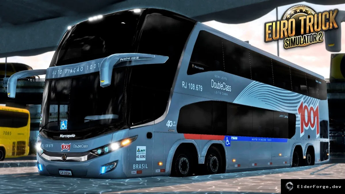 Обложка мода: Euro Truck Simulator 2 — автобус Marcopolo G7 1800 DD на шасси Scania — ETS2 1.45